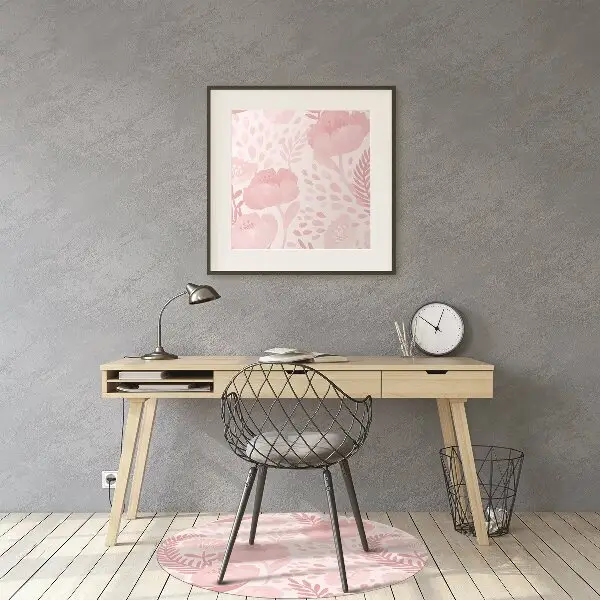 Tappeto per sedia con ruote Poppies Rosa