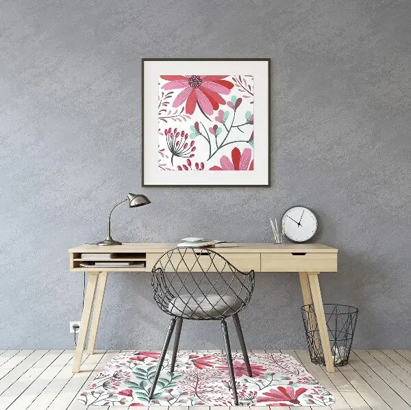 Tappeto per sedia con ruote Pattern Floreale