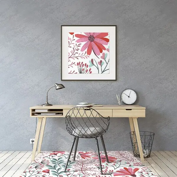 Tappeto per sedia con ruote Pattern Floreale
