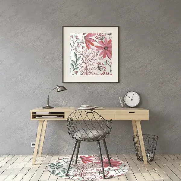 Tappeto per sedia con ruote Pattern Floreale