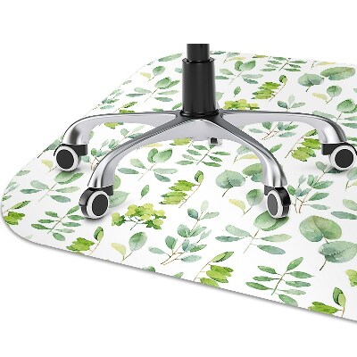 Tappeto per sedia con ruote Foglie Verdi