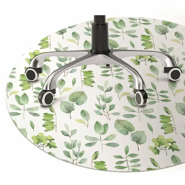 Tappeto per sedia con ruote Foglie Verdi