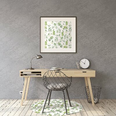Tappeto per sedia con ruote Foglie Verdi