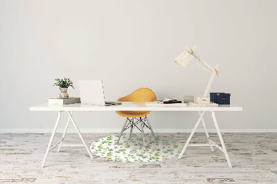 Tappeto per sedia con ruote Foglie Verdi