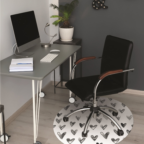 Tappeto per sedia con ruote Cuori Dipinti