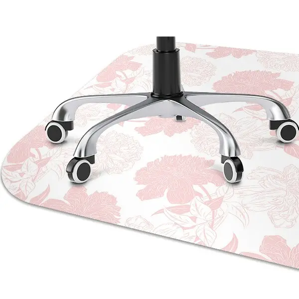 Tappeto per sedia con ruote Fiori Rosa