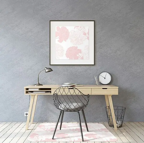 Tappeto per sedia con ruote Fiori Rosa