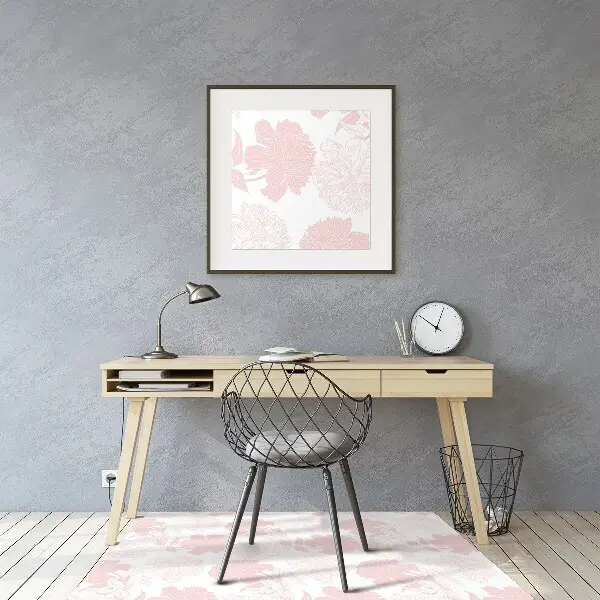 Tappeto per sedia con ruote Fiori Rosa