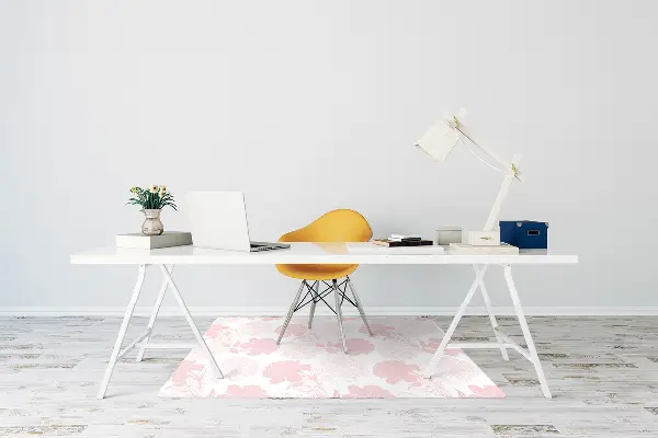 Tappeto per sedia con ruote Fiori Rosa