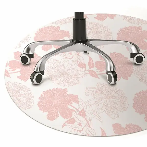 Tappeto per sedia con ruote Fiori Rosa