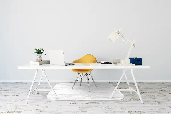 Tappeto per sedia con ruote Mattone Bianco
