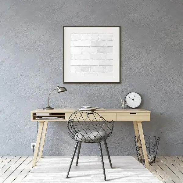 Tappeto per sedia con ruote Mattone Bianco