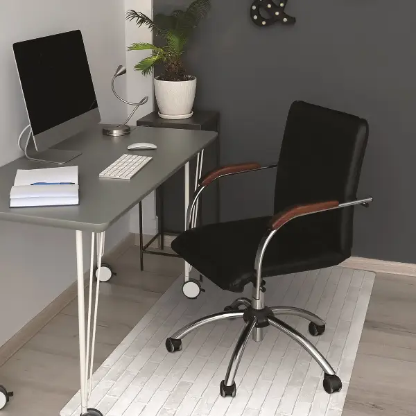 Tappeto per sedia con ruote Mattone Bianco
