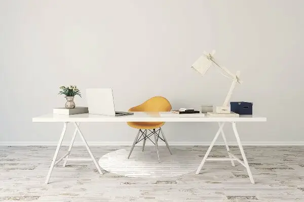Tappeto per sedia con ruote Mattone Bianco