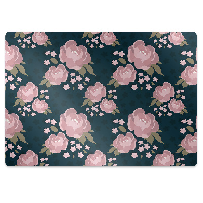 Tappeto per sedia con ruote Fiori Rosa