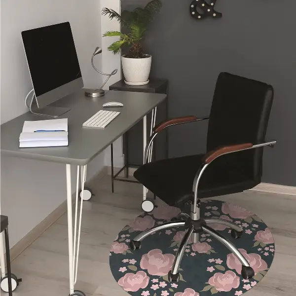 Tappeto per sedia con ruote Fiori Rosa