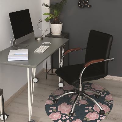 Tappeto per sedia con ruote Fiori Rosa
