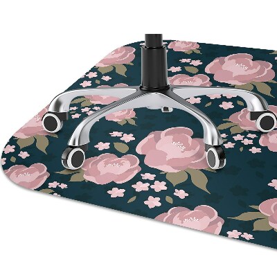 Tappeto per sedia con ruote Fiori Rosa