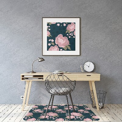 Tappeto per sedia con ruote Fiori Rosa