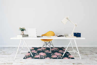 Tappeto per sedia con ruote Fiori Rosa