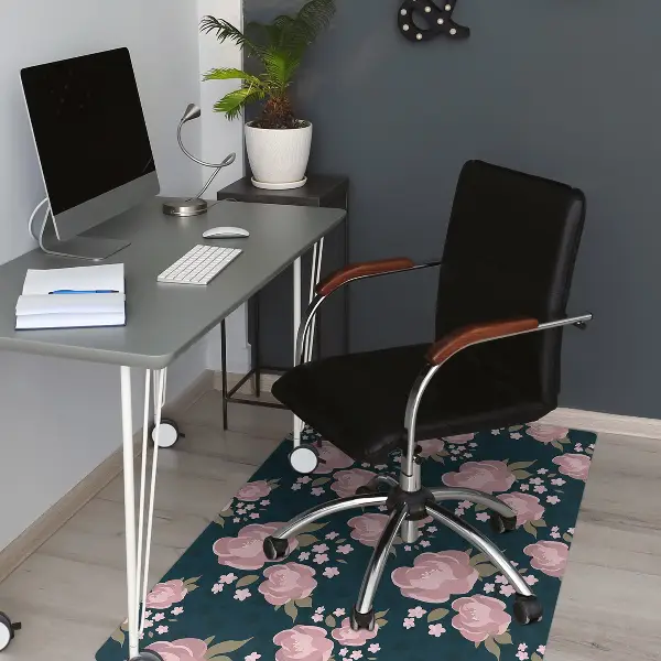Tappeto per sedia con ruote Fiori Rosa