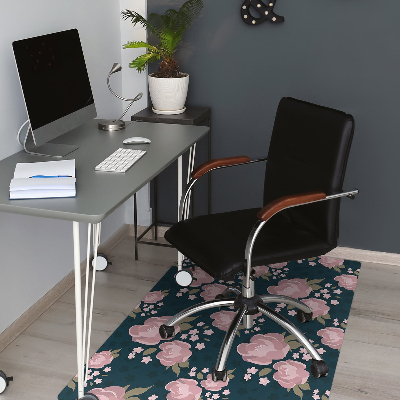 Tappeto per sedia con ruote Fiori Rosa