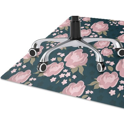 Tappeto per sedia con ruote Fiori Rosa