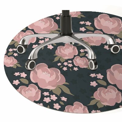 Tappeto per sedia con ruote Fiori Rosa