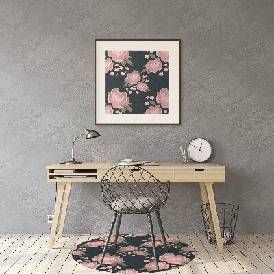 Tappeto per sedia con ruote Fiori Rosa