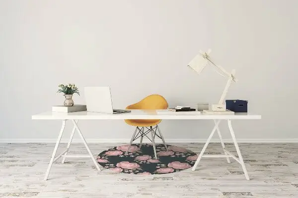 Tappeto per sedia con ruote Fiori Rosa