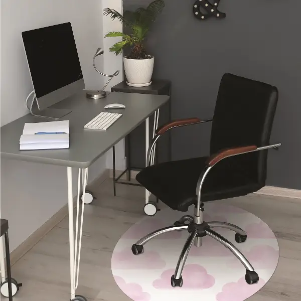 Tappeto per sedia con ruote Nuvole Rosa