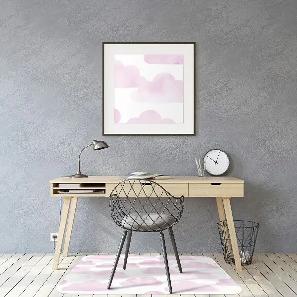 Tappeto per sedia con ruote Nuvole Rosa