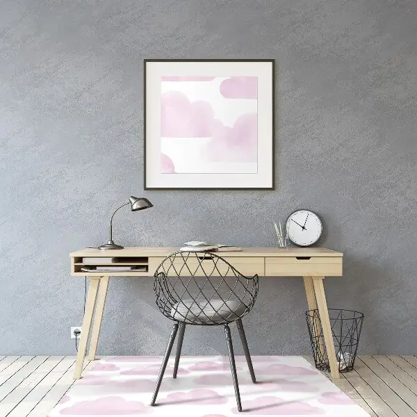 Tappeto per sedia con ruote Nuvole Rosa
