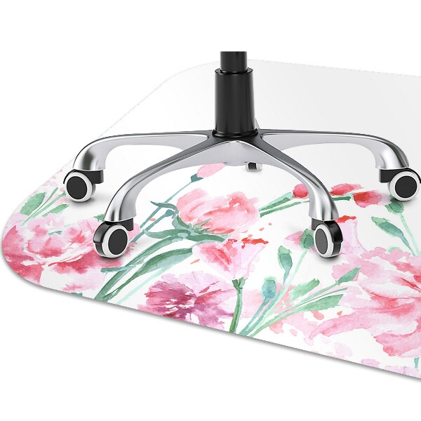 Tappeto per sedia con ruote Fiori Rosa