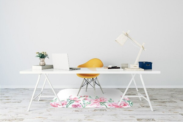Tappeto per sedia con ruote Fiori Rosa