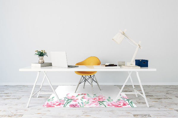 Tappeto per sedia con ruote Fiori Rosa