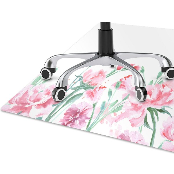 Tappeto per sedia con ruote Fiori Rosa