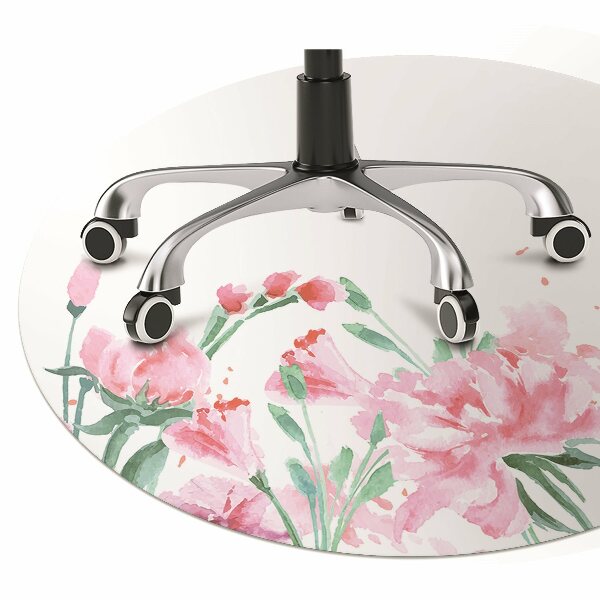Tappeto per sedia con ruote Fiori Rosa