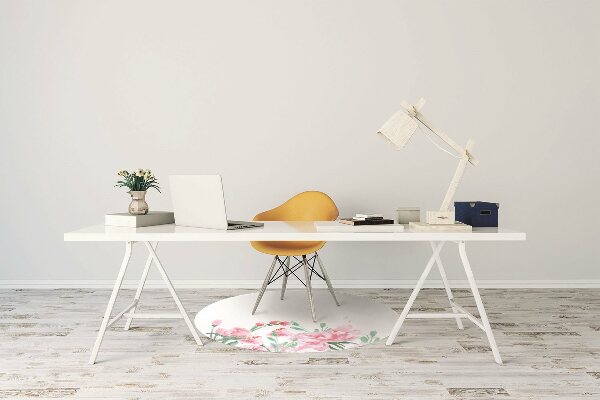 Tappeto per sedia con ruote Fiori Rosa