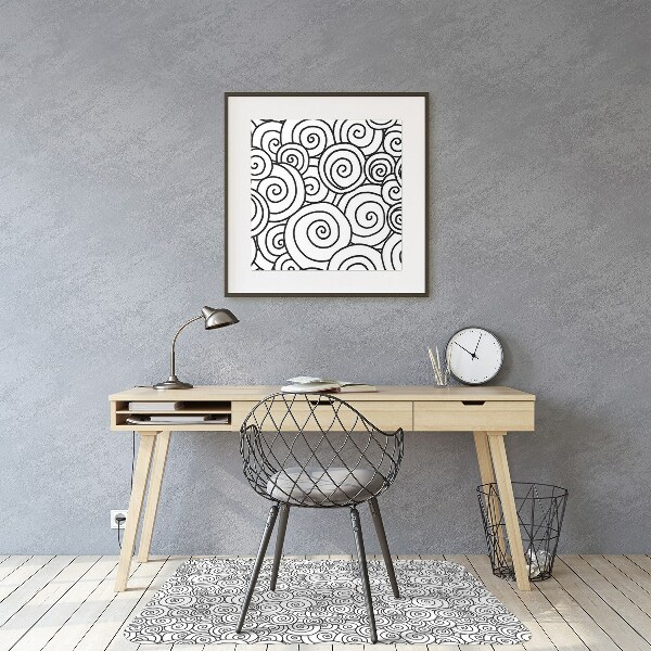 Tappeto salvapavimento Vortici In Bianco E Nero