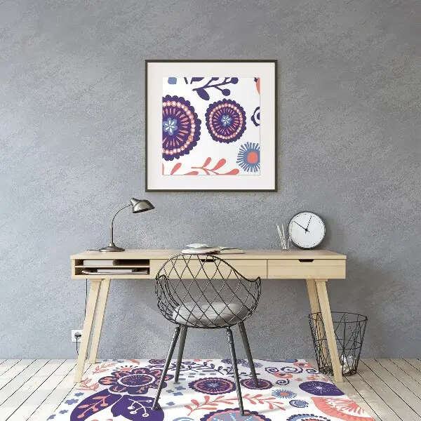 Tappeto sedia ufficio Fiori Astratti