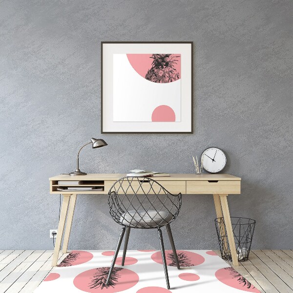 Tappeto per sedia con ruote Ananas Rosa