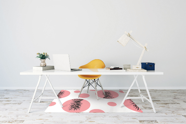 Tappeto per sedia con ruote Ananas Rosa