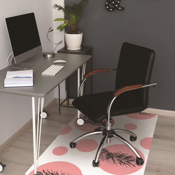 Tappeto per sedia con ruote Ananas Rosa