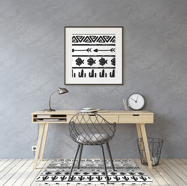 Tappeto salvapavimento Boho In Bianco E Nero