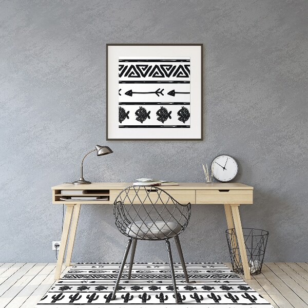 Tappeto salvapavimento Boho In Bianco E Nero