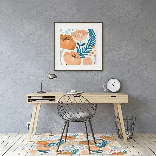 Tappeto per sedia con ruote Poppies Dipinti
