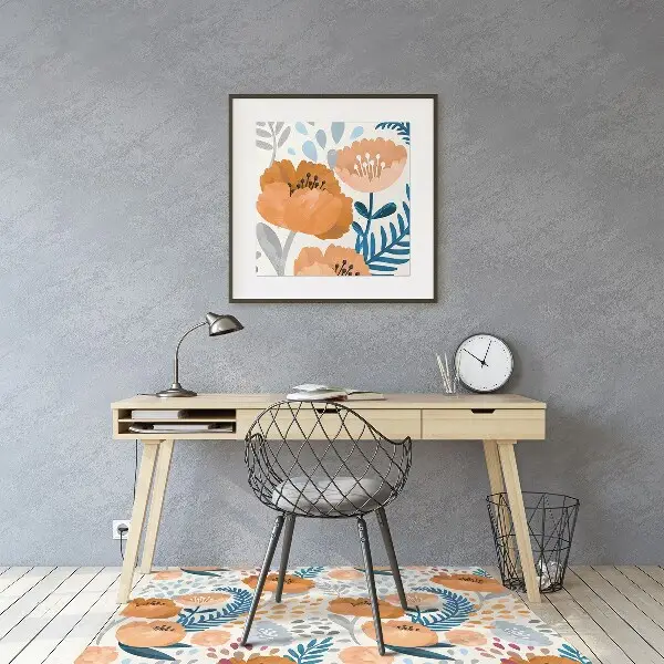 Tappeto per sedia con ruote Poppies Dipinti