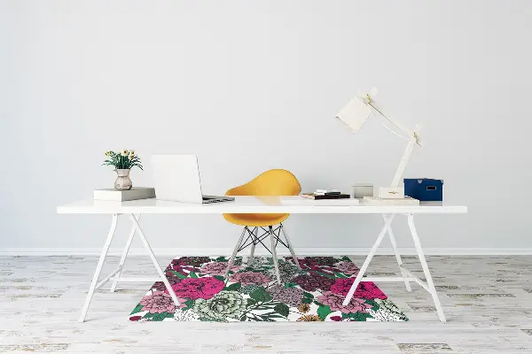 Tappeto per sedia con ruote Fiori Vintage