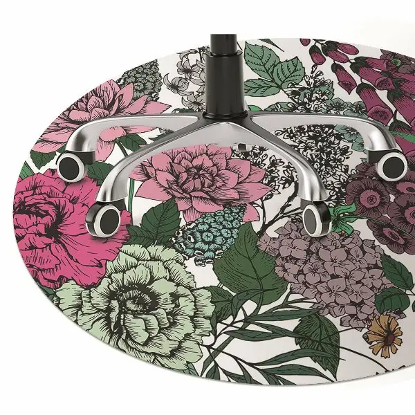 Tappeto per sedia con ruote Fiori Vintage